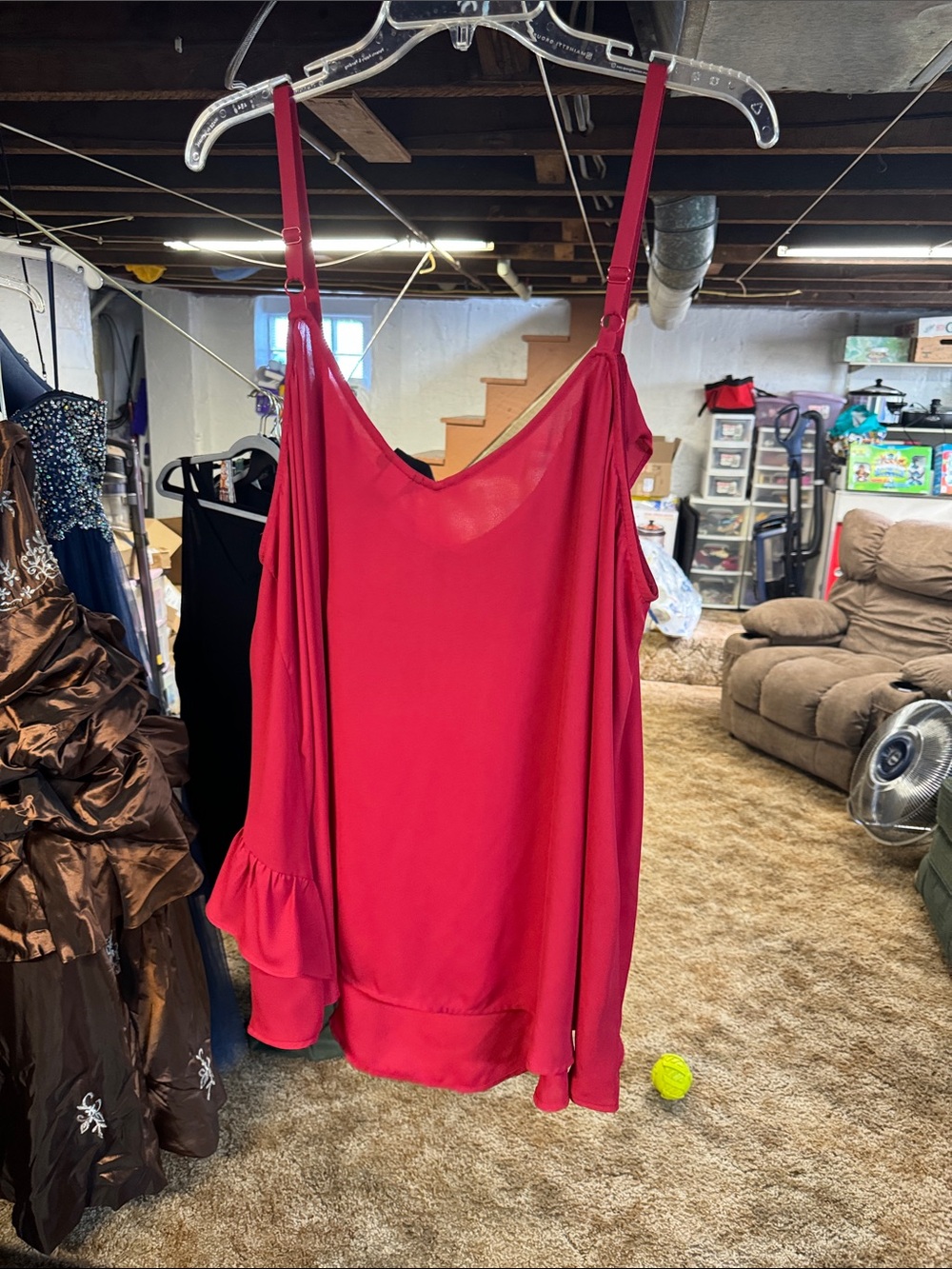 torrid Red Ruffle-Trim V-Neck Camisole - Picture 3 of 3